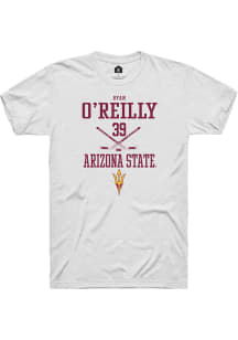 Ryan O’Reilly  Arizona State Sun Devils White Rally NIL Sport Icon Short Sleeve T Shirt