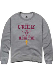 Ryan O’Reilly  Rally Arizona State Sun Devils Mens Grey NIL Sport Icon Long Sleeve Crew Sweatshi..