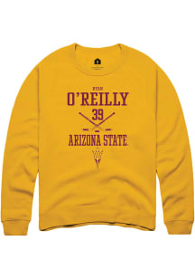 Ryan O’Reilly  Rally Arizona State Sun Devils Mens Gold NIL Sport Icon Long Sleeve Crew Sweatshi..