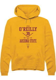 Ryan O’Reilly  Rally Arizona State Sun Devils Mens Gold NIL Sport Icon Long Sleeve Hoodie