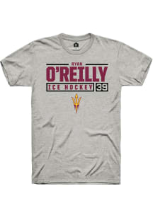 Ryan O’Reilly  Arizona State Sun Devils Ash Rally NIL Stacked Box Short Sleeve T Shirt
