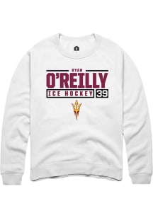Ryan O’Reilly  Rally Arizona State Sun Devils Mens White NIL Stacked Box Long Sleeve Crew Sweats..
