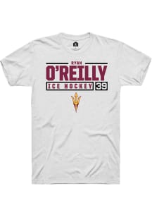 Ryan O’Reilly  Arizona State Sun Devils White Rally NIL Stacked Box Short Sleeve T Shirt