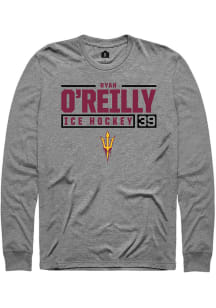Ryan O’Reilly  Arizona State Sun Devils Grey Rally NIL Stacked Box Long Sleeve T Shirt