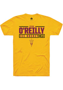Ryan O’Reilly  Arizona State Sun Devils Gold Rally NIL Stacked Box Short Sleeve T Shirt