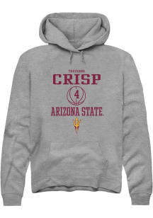 Trayanna Crisp  Rally Arizona State Sun Devils Mens Grey NIL Sport Icon Long Sleeve Hoodie