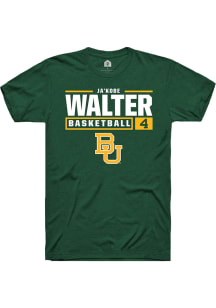 Ja'Kobe Walter  Baylor Bears Green Rally NIL Stacked Box Short Sleeve T Shirt