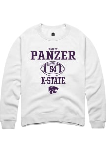 Hadley Panzer Rally Mens White K-State Wildcats NIL Sport Icon Crew Sweatshirt