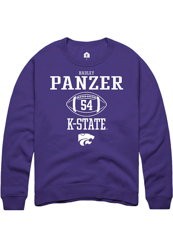Hadley Panzer Rally K-State Wildcats Mens Purple NIL Sport Icon Long Sleeve Crew Sweatshirt