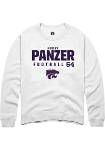 Hadley Panzer Rally Mens White K-State Wildcats NIL Stacked Box Crew Sweatshirt