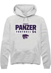 Hadley Panzer Rally Mens White K-State Wildcats NIL Stacked Box Hooded Sweatshirt