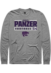 Hadley Panzer  K-State Wildcats Graphite Rally NIL Stacked Box Long Sleeve T Shirt