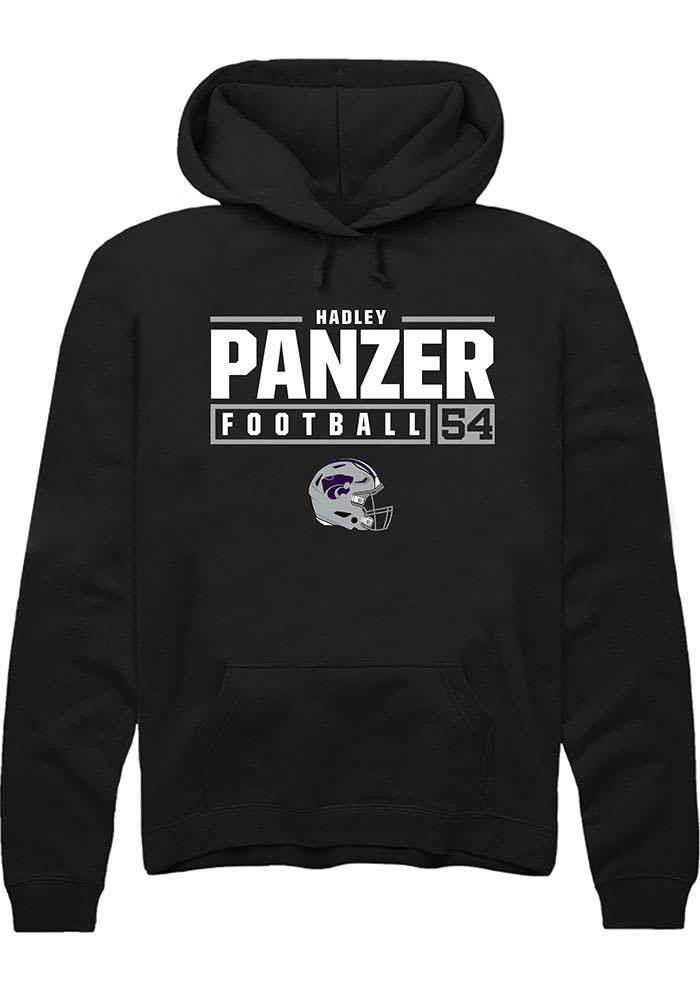 Hadley Panzer Rally K-State Wildcats Mens Black NIL Stacked Box Long Sleeve Hoodie