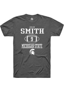 Jaelen Smith  Michigan State Spartans Dark Grey Rally NIL Sport Icon Short Sleeve T Shirt