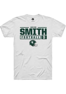 Jaelen Smith  Michigan State Spartans White Rally NIL Stacked Box Short Sleeve T Shirt