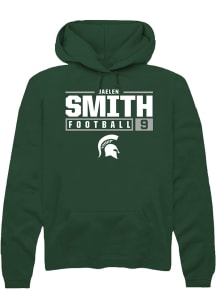 Jaelen Smith  Rally Michigan State Spartans Mens Green NIL Stacked Box Long Sleeve Hoodie