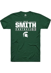 Jaelen Smith  Michigan State Spartans Green Rally NIL Stacked Box Short Sleeve T Shirt