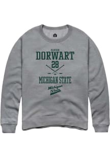 Karsen Dorwart Rally Mens Graphite Michigan State Spartans NIL Sport Icon Crew Sweatshirt