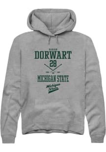 Karsen Dorwart Rally Mens Graphite Michigan State Spartans NIL Sport Icon Hooded Sweatshirt