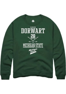 Karsen Dorwart Rally Mens Green Michigan State Spartans NIL Sport Icon Crew Sweatshirt
