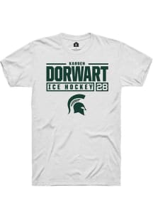 Karsen Dorwart White Michigan State Spartans NIL Stacked Box Short Sleeve T Shirt