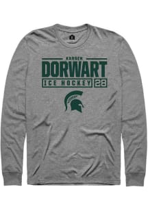Karsen Dorwart Rally Mens Graphite Michigan State Spartans NIL Stacked Box Tee