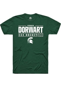 Karsen Dorwart Green Michigan State Spartans NIL Stacked Box Short Sleeve T Shirt