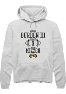 Luther Burden III  Rally Missouri Tigers Mens White NIL Sport Icon Long Sleeve Hoodie