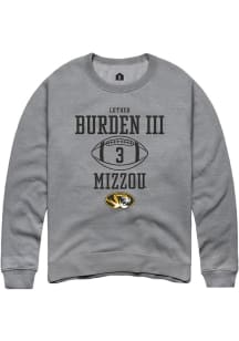 Luther Burden III  Rally Missouri Tigers Mens Graphite NIL Sport Icon Long Sleeve Crew Sweatshir..