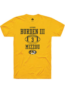 Luther Burden III  Missouri Tigers Gold Rally NIL Sport Icon Short Sleeve T Shirt