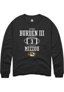 Luther Burden III  Rally Missouri Tigers Mens Black NIL Sport Icon Long Sleeve Crew Sweatshirt