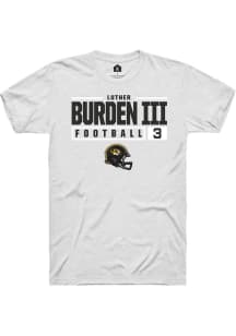 Luther Burden III  Missouri Tigers White Rally NIL Stacked Box Short Sleeve T Shirt