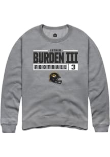 Luther Burden III  Rally Missouri Tigers Mens Graphite NIL Stacked Box Long Sleeve Crew Sweatshi..