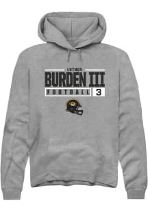 Luther Burden III  Rally Missouri Tigers Mens Graphite NIL Stacked Box Long Sleeve Hoodie