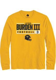 Luther Burden III  Missouri Tigers Gold Rally NIL Stacked Box Long Sleeve T Shirt