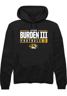 Luther Burden III  Rally Missouri Tigers Mens Black NIL Stacked Box Long Sleeve Hoodie