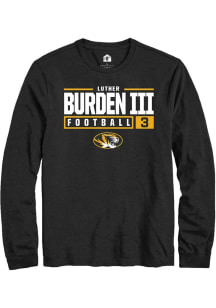 Luther Burden III  Missouri Tigers Black Rally NIL Stacked Box Long Sleeve T Shirt