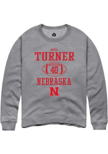 Brice Turner Rally Mens Graphite Nebraska Cornhuskers NIL Sport Icon Crew Sweatshirt