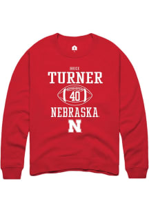 Brice Turner Rally Mens Red Nebraska Cornhuskers NIL Sport Icon Crew Sweatshirt