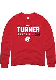 Brice Turner Rally Mens Red Nebraska Cornhuskers NIL Stacked Box Crew Sweatshirt