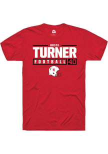 Brice Turner Red Nebraska Cornhuskers NIL Stacked Box Short Sleeve T Shirt