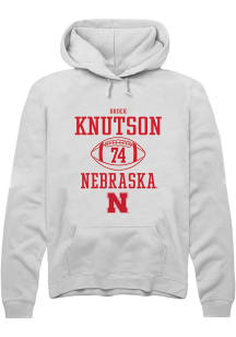 Brock Knutson Rally Mens White Nebraska Cornhuskers NIL Sport Icon Hooded Sweatshirt
