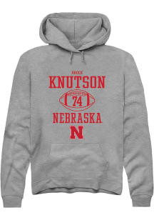 Brock Knutson Rally Mens Graphite Nebraska Cornhuskers NIL Sport Icon Hooded Sweatshirt