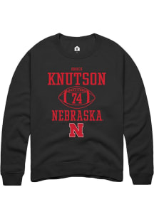 Brock Knutson Rally Mens Black Nebraska Cornhuskers NIL Sport Icon Crew Sweatshirt