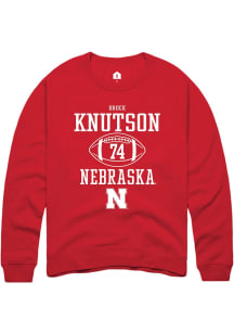 Brock Knutson Rally Mens Red Nebraska Cornhuskers NIL Sport Icon Crew Sweatshirt