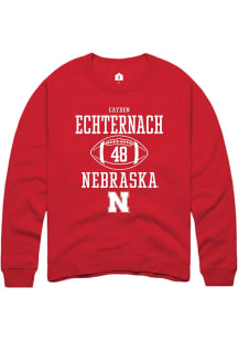 Cayden Echternach Rally Mens Red Nebraska Cornhuskers NIL Sport Icon Crew Sweatshirt