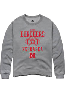 David Borchers Rally Mens Graphite Nebraska Cornhuskers NIL Sport Icon Crew Sweatshirt