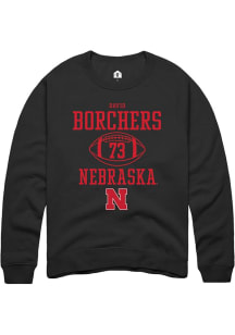 David Borchers Rally Mens Black Nebraska Cornhuskers NIL Sport Icon Crew Sweatshirt