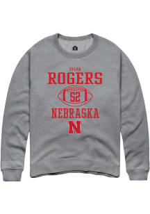 Dylan Rogers Rally Mens Graphite Nebraska Cornhuskers NIL Sport Icon Crew Sweatshirt