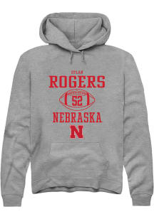 Dylan Rogers Rally Mens Graphite Nebraska Cornhuskers NIL Sport Icon Hooded Sweatshirt